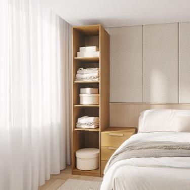 Imagem de Guarda-roupa Modular 40cm sem Portas com Prateleiras Jade Cabecasa Madeiramadeira Avelã