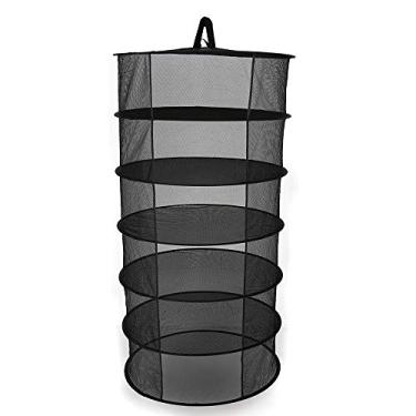 Imagem de Rack de Secagem de Ervas Penduradas, 8 Camadas Penduradas Cestas Dobráveis ​​Rack de Secagem Rack Rack Rack Broto Com Rede Seca de Abertura de Formato Secador Malha de 600 Mm de