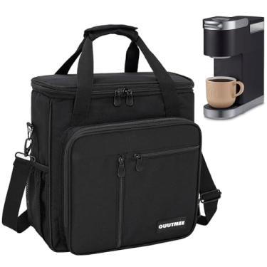 Imagem de OUUTMEE Bolsa de transporte para cafeteira compatível com Keurig K-Mini ou K-Mini Plus, bolsa de armazenamento portátil para cafeteira com bolsos extras, bolsa de armazenamento com alça de ombro