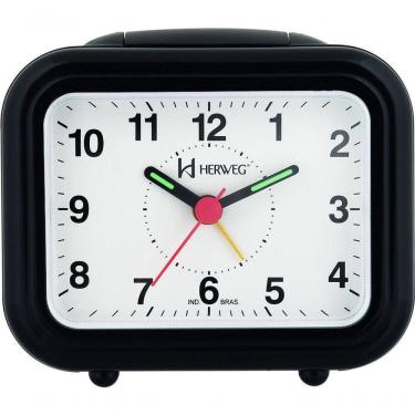 Imagem de Relógio Despertador Quartz Luz Soneca Snooze Preto - Preto