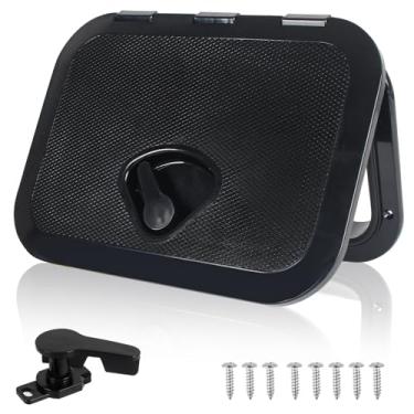 Imagem de BALAVA Escotilha e tampa de acesso ao convés de barco, escotilha de 36 cm x 25 cm, retângulo de escotilha de acesso à escotilha de inspeção marítima, tampa de escotilha de inspeção para escotilha de