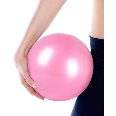 Imagem de ROLYTA Pequena bola de exercício, mini bola de pilates de 22 cm para barra, bola de treino para ioga, estabilidade, treinamento básico, fisioterapia, fitness na academia, escritório em casa, rosa