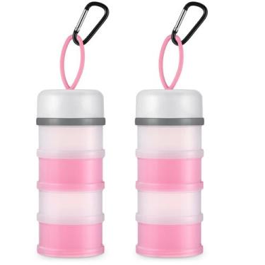 Imagem de Recipiente de proteína em pó Baderke 4 empilhável, 2 unidades rosa/bra