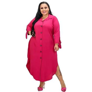 Imagem de Chamise Longo Plus Size - ZIEM, Pink liso, G1 (48/50/52)