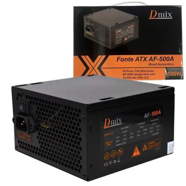 Imagem de Fonte Alimentação Pc Desktop Atx 500W Bivolt Dmix Af-500A