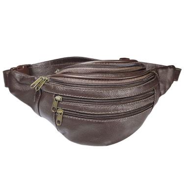 Imagem de Pochete Bolsa Para Cintura Feita De Couro 02