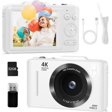 Imagem de Câmera digital uhh fhd 4K 48MP com tela de 2,8 com zoom 16X branco