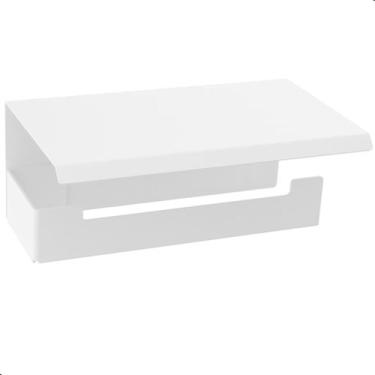 Imagem de Suporte Papel Higiênico Com Adesivo Na Parede Branco ELG - FassinShop