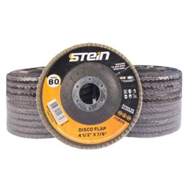 Imagem de 20 Peças disco flap curvo 4.1/2 115mm metais ferrosos Grão 80 Stein