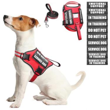 Imagem de Conjunto de arreios e coleiras para cães de serviço WINSEE para cães v
