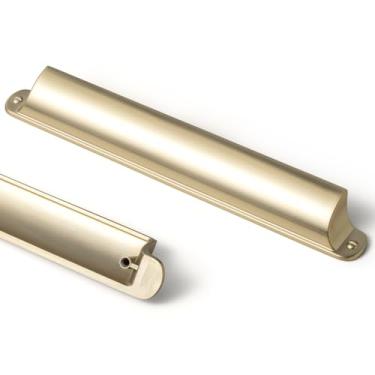 Imagem de Goo-Ki Pacote com 6 puxadores de copo de armário Champagne Brozne, 7,56" (192 mm) c-c puxador de gaveta de lixo, ferragens de cozinha, alças de copo de barra de liga de zinco, 9628UBR-192