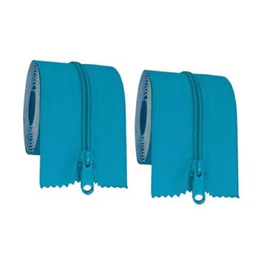 Imagem de UGPLM 2 Roll Door Zipper Barreira zíperes de nylon zíperes duplos protetor de poeira self sticky para tela de lona de chapas internas externas, Azul