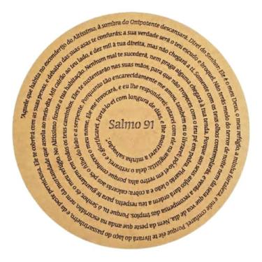 Imagem de Mandala Salmo 91 Mdf Cru 60x60 Cm