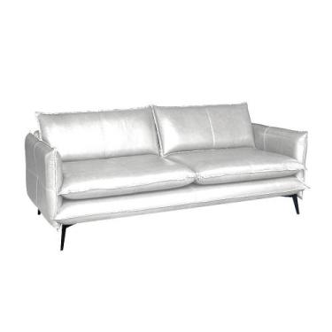 Imagem de Sofá Decorativo Sala de Estar América 4 Lugares 260cm Couro Branco - M