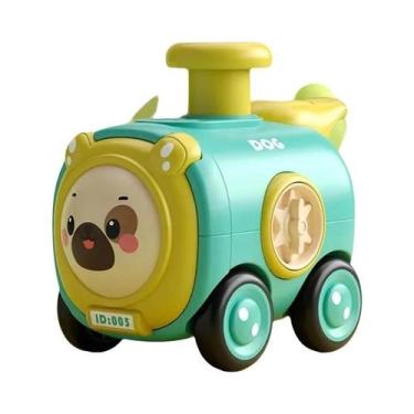 Imagem de Trem de Brinquedo Inercial Infantil - Carro que Muda de Rosto com Apit