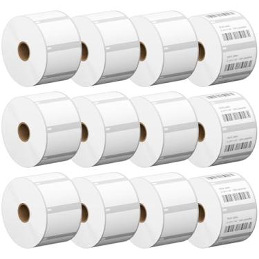 Imagem de 12 rolos de substituição de etiquetas térmicas de 6 cm x 3,5 cm para Dymo 30334, compatível com DYMO LabelWriter 4XL, 450, 450 Duo, 450 Turbo, 450 Twin Turbo, 450 Twin Turbo, Não serve para 5XL e 550
