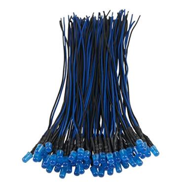 Imagem de EDGELEC 50 peças 12 Volts 5 mm Luzes LED Piscando Azul Diodos Emitentes (1,5 Hz Cor Piscando) Pré-Fio 7,9 polegadas DC 12 V Luz LED Difundida Lentes Coloridas Pequenas Lâmpadas LED