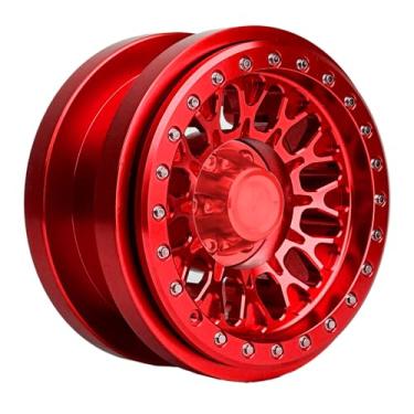 Imagem de BEAXTURBO Racing Upgrade Parts CNC 2.9''Aluminum Bead Lock Wheel for Axial SCX6 Trail Honcho 1/6 RED 1PCS (red-red)