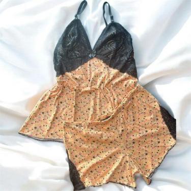 Imagem de Baby Doll Feminino Sem Bojo Suede Renda Pijama Estampas Fofas - Ponto 