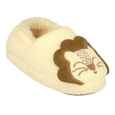 Imagem de Pantufa Infantil Bebê Menino Masculino Leão Bege Pimpolho
