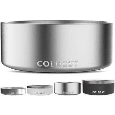 Imagem de Tigela para cães Coldest Dog – antiferrugem, antiderrapante, 3 camadas com isolamento térmico para cães – à prova de derramamento e resistente – Tigela de água para cães, gatos, lavável na máquina de