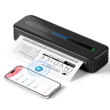 Imagem de COLORWING Impressoras portáteis M832 sem fio para viagens, mini impressora compacta 300DPI sem tinta, impressora térmica Bluetooth compatível com smartphone Android e iOS, tablet e laptop - preta