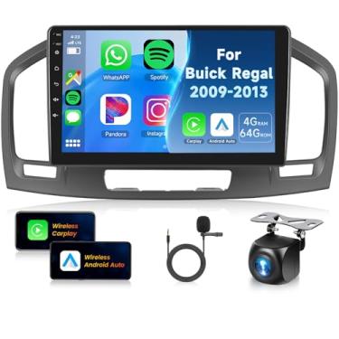 Imagem de 【4G + 64G】 para Buick Regal 2009-2013 Android rádio estéreo com carro sem fio CarPlay Android Auto, 22.9 cm IPS Touchscreen Car Stereo Bluetooth5.0, GPS, WiFi, SWC, 59UI, 32EQ AI DSP + câmera de