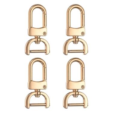 Imagem de HARFINGTON 4 peças de gancho de pressão destacável fecho giratório 5/8" (16 mm) anéis D de liga de zinco, fecho de garra de lagosta com barra de parafuso para chaveiro, cordão, ferragens, artesanato