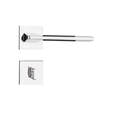 Imagem de Fechadura Sara Cromada Roseta Quadrada 55mm Pado Banheiro / Wc