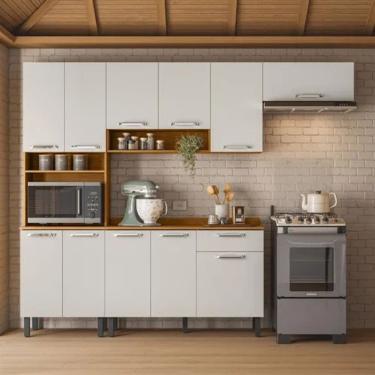 Imagem de Cozinha Vegas 11 Portas e 1 Gaveta Cinamomo/Off White -  Itatiaia