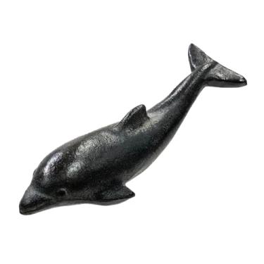 Imagem de Peso de papel golfinho de ferro fundido, 10 cm, estatueta de animal fofo, mesa, escritório, decoração de casa, colecionável, design para qualquer lugar, 221 g