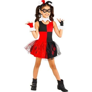 Imagem de Rubies Fantasia infantil oficial da DC Villain Harley Quinn, vestido tutu, tamanho infantil pequeno para 3 a 4 anos, dia das bruxas