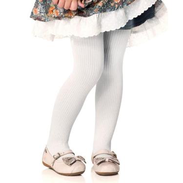 Imagem de Meia Calça Selene Canelada Infantil - Branco, Branco, 1-2A