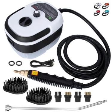 Imagem de HCCTWOOW Limpador A Vapor Portátil De 2500 W, Vaporizador Pressurizado Alta Temperatura Para Limpeza, Limpeza 1000 Ml Uso Doméstico, Máquina Carro Com Cabeças Escova, Branco