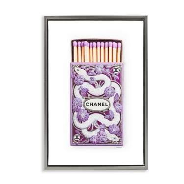Imagem de Stupell Industries Icônico Glam Snake Matchbox Gray Framed Floater Canvas Wall Art Design por Amanda Greenwood, 17 x 25