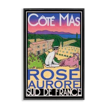 Imagem de Stupell Industries Pôster de vinho rosa antigo preto emoldurado giclée design de arte por Jean-Pierre Got, 12 x 18