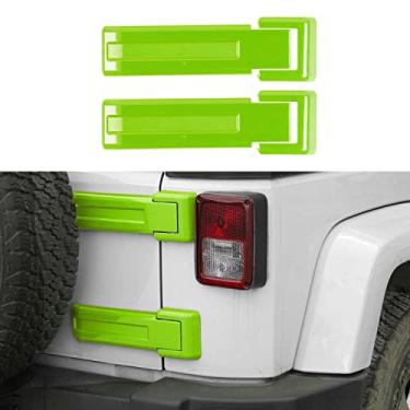 Imagem de RT-TCZ Tampa da dobradiça da porta traseira Suporte do pneu sobressalente Acabamento da porta traseira Acessórios Externos Decoração para Jeep Wrangler JK JKU 2/4 Porta 2007-2017, Verde claro