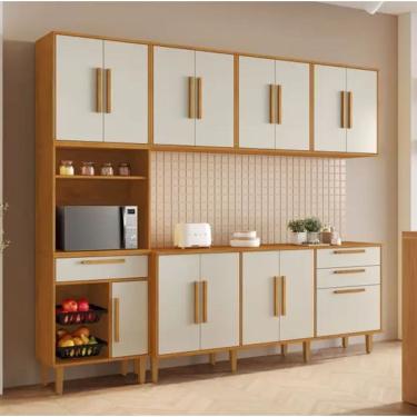 Imagem de Cozinha Lorena 14 Portas Fruteira Kaiki Móveis - Nature/off
