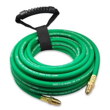 Imagem de Mangueira de gás argônio para medidor de fluxo de soldagem MIG/TIG 1/10.2 cm, 5/20.3 cm x 18 macho, acessórios NPT (50 pés)