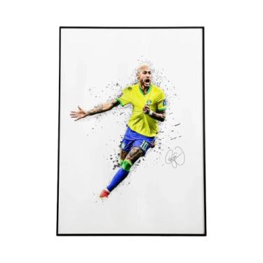 Imagem de Lionel Messi Mbappé Neymar Abstrato Aquarela Atleta Pintura Em Tela Ar