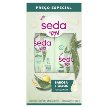 Imagem de Kit Shampoo 300ml e Condicionador 190ml Seda by Rayza Babosa + Óleos