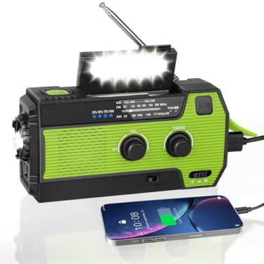 Imagem de WVL Rádio de emergência, rádio meteorológico NOAA 4000mAh/14800mWh, rádio de emergência com manivela solar com alerta meteorológico AM/FM/NOAA, lanterna, lâmpada de leitura, carregador de celular e