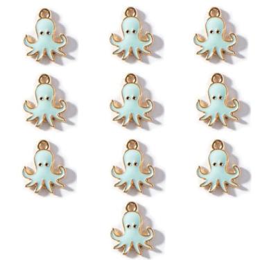 Imagem de Gierzijia 10 peças de pingentes de polvo para fabricação de joias, pingentes de polvo de desenho animado esmaltado para brinco, colar, pulseira, chaveiro, suprimentos de artesanato, acessórios para