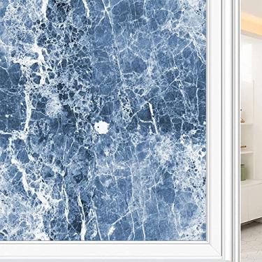 Imagem de Película de janela 3D de mármore, textura de estilo mármore, para porta de vidro, banheiro, sala de estar, L90 x C 190 cm