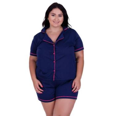 Imagem de Pijama Americano Blogueirinha Com Botões Plus Size 50 52 54 56 - c11 P