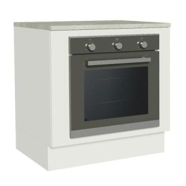 Imagem de Balcão Para Forno Embutir 80x60cm Com Tampo Branco - MADESA