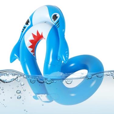 Imagem de Colete De Natação Infantil, Colete Flutuante Insuflável para Bebés, Anel de Natação Ajustável com Fivela e Estampa de Tubarão para Atividades Aquáticas Festa na Piscina ao Ar Livre Meninas