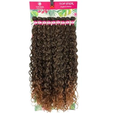 Imagem de Cabelo Cacheado Fibra Bio Humano 70cm 320g 9Telas Top Hair (T1B/30 castanho+mel escuro)