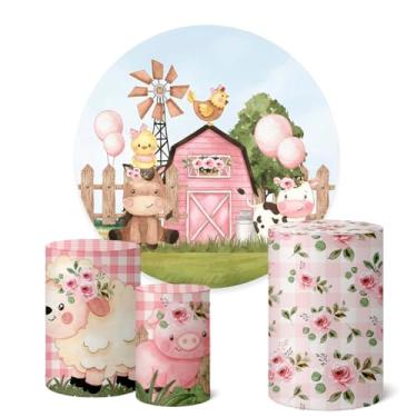 Imagem de Trio Capas Cilindro + Painel Sublimado 1,50m Fazendinha (K1FZD044)