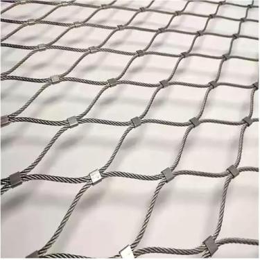 Imagem de Rede De Corda De Aço Inoxidável, Malha De Metal Multifuncional, Rede De Proteção De Escada, Rede De Esgrima De Veado Durável, Cercas De Veados, Malha De Rede De Jar, Mesh 10cm, 0.8x4m